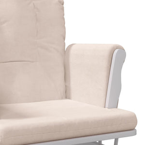 vidaXL Fauteuil à bascule avec pouf Glissant Rose clair Tissu