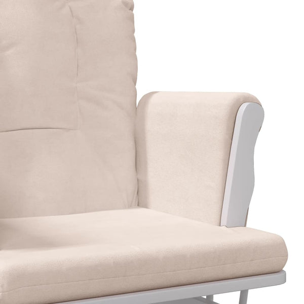 vidaXL Fauteuil à bascule avec pouf Glissant Rose clair Tissu