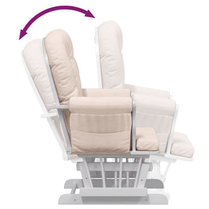 vidaXL Fauteuil à bascule avec pouf Glissant Rose clair Tissu