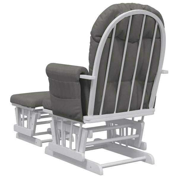 Schaukelsessel mit Hocker Dunkelgrau