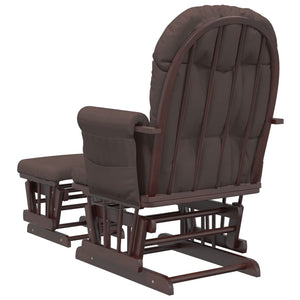 Schaukelsessel mit Hocker Braun Stoff