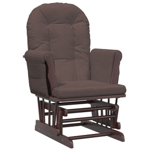 Schaukelsessel mit Hocker Braun Stoff