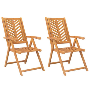 Verstellbare Gartenstühle 2er Set Akazie Massivholz