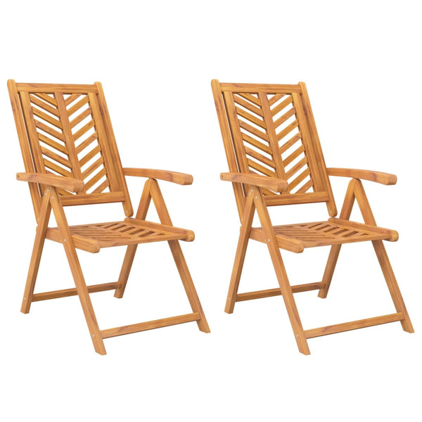 Verstellbare Gartenstühle 2er Set Akazie Massivholz