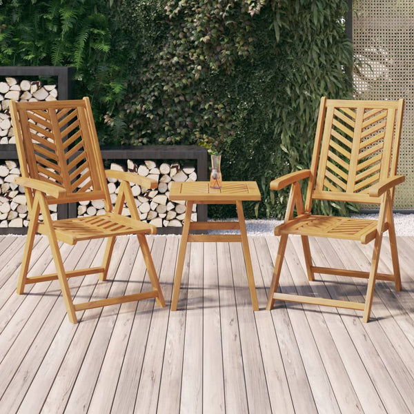Verstellbare Gartenstühle 2er Set Akazie Massivholz