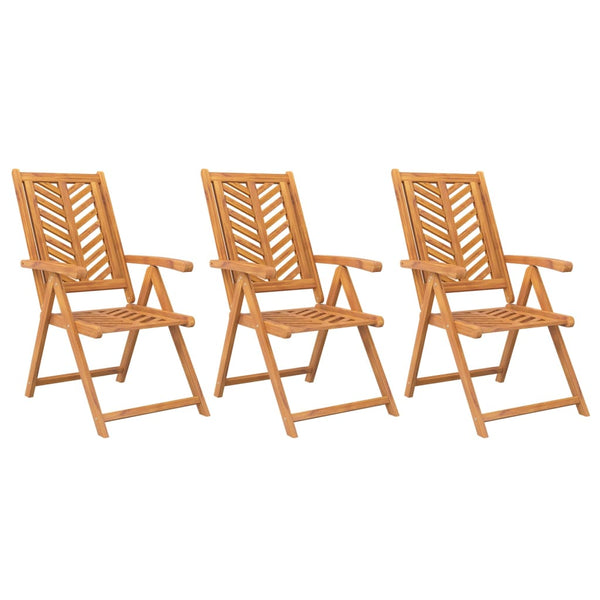 Verstellbare Gartenstühle 3er Set Akazie Massivholz