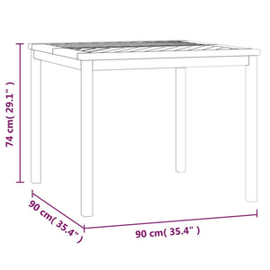 vidaXL Table de salle à manger de jardin 90x90x74 cm en bois d'acacia massif