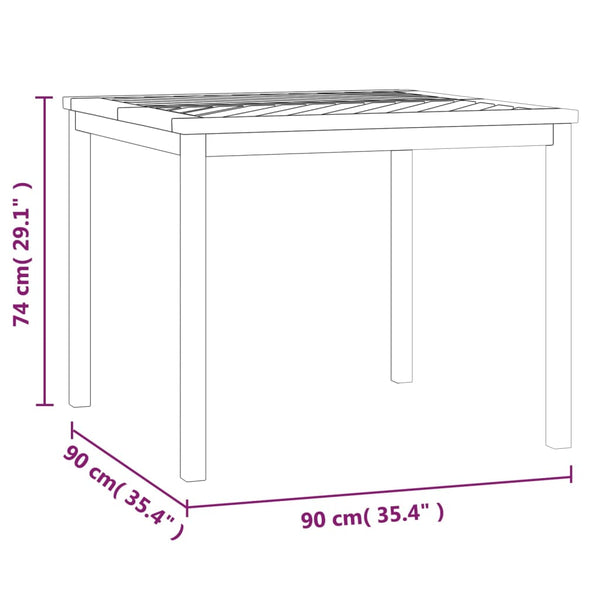 vidaXL Table de salle à manger de jardin 90x90x74 cm en bois d'acacia massif