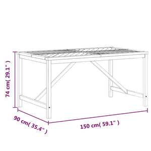 Akazienholz Gartentisch 150x90 cm