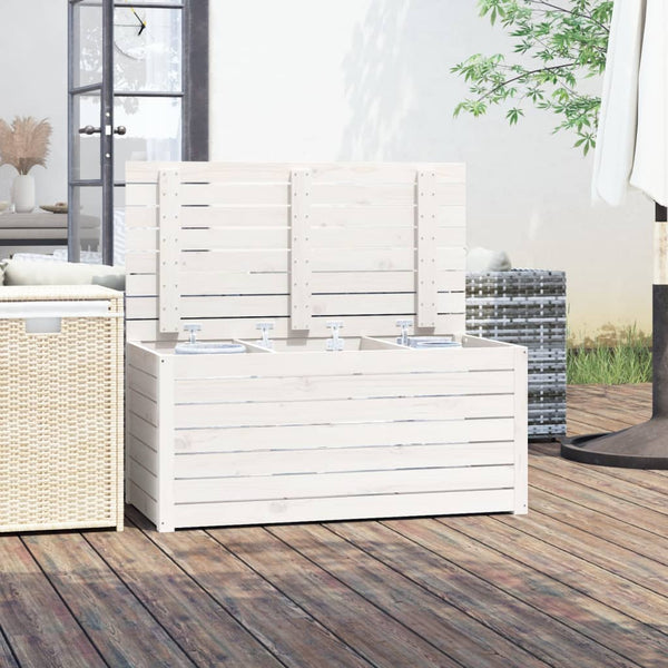 Gartenbox Weiß Kiefer Massivholz 101 cm