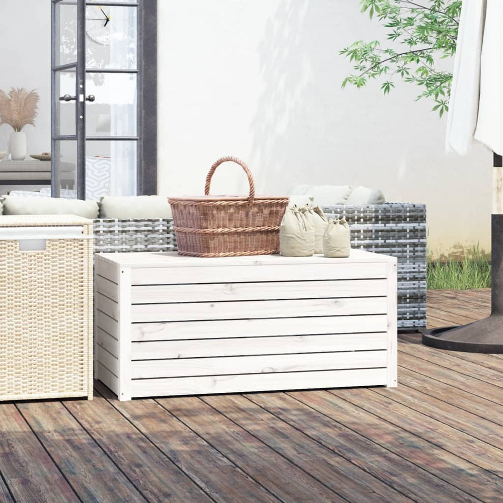 Gartenbox Weiß Kiefer Massivholz 101 cm