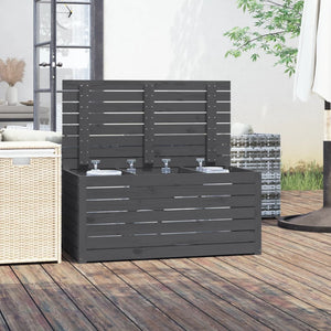 Gartenbox Grau Kiefer Massivholz 101x50,5x46,5 cm