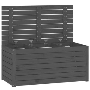Gartenbox Grau Kiefer Massivholz 101x50,5x46,5 cm