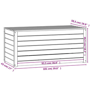 Gartenbox Grau Kiefer Massivholz 101x50,5x46,5 cm