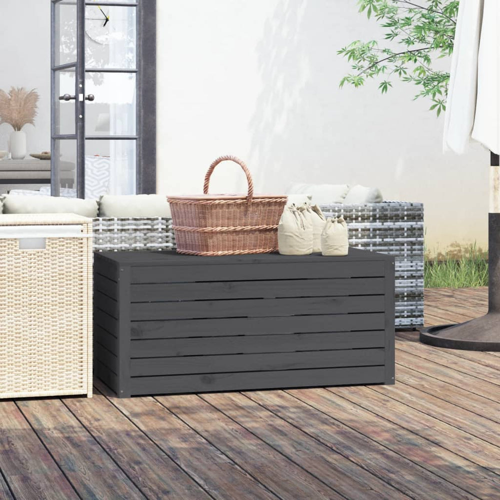 Gartenbox Grau Kiefer Massivholz 101x50,5x46,5 cm