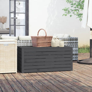Gartenbox Grau Kiefer Massivholz 101x50,5x46,5 cm