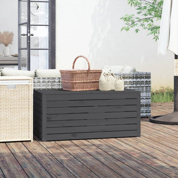 Gartenbox Grau Kiefer Massivholz 101x50,5x46,5 cm