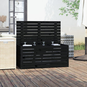 Schwarze Gartenbox aus Kiefernholz