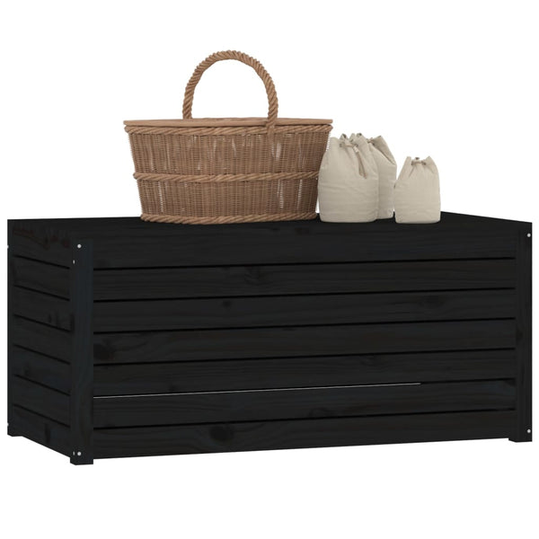 Schwarze Gartenbox aus Kiefernholz