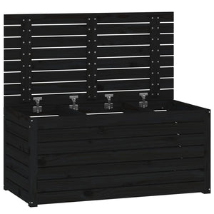 Schwarze Gartenbox aus Kiefernholz