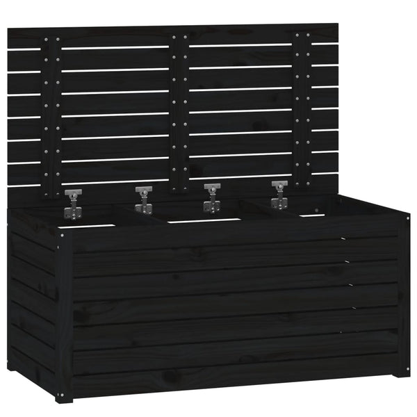 Schwarze Gartenbox aus Kiefernholz