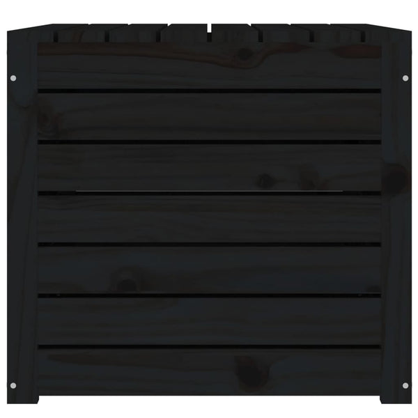 Schwarze Gartenbox aus Kiefernholz
