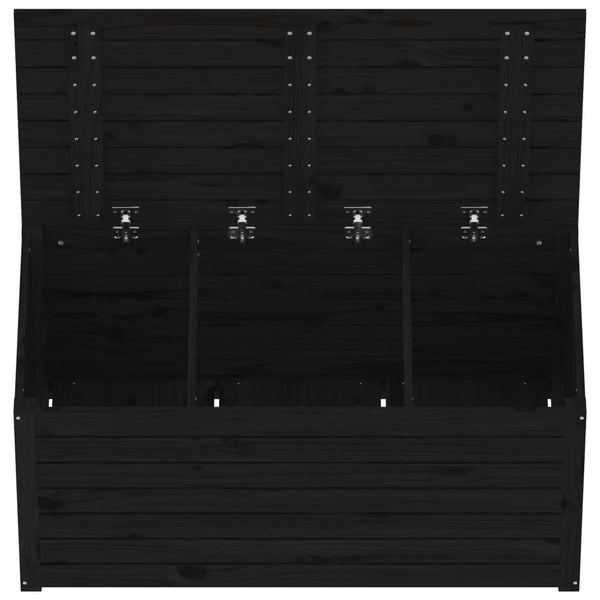 Schwarze Gartenbox aus Kiefernholz
