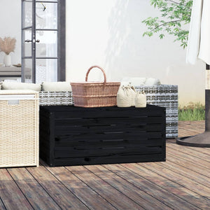 Schwarze Gartenbox aus Kiefernholz