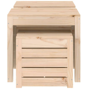 3-tlg. Gartenbox Set Kiefer Massivholz