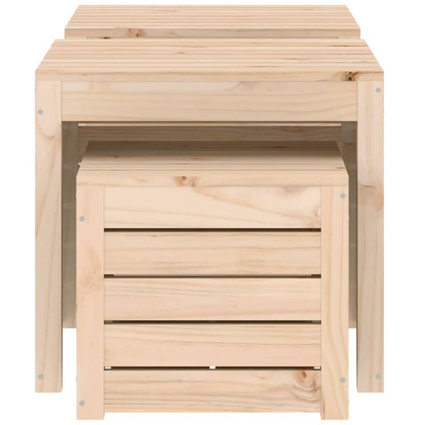 3-tlg. Gartenbox Set Kiefer Massivholz