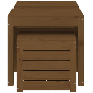 3-tlg. Gartenbox Set Honigbraun Kiefer Massivholz