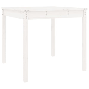 Weißer Gartentisch Kiefer Massivholz 82,5x82,5 cm