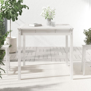 Weißer Gartentisch Kiefer Massivholz 82,5x82,5 cm