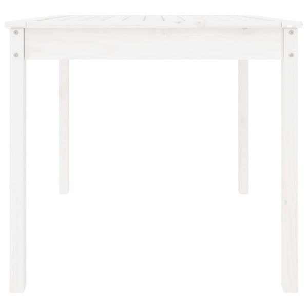 Weißer Gartentisch Kiefer Massivholz 82,5x82,5 cm