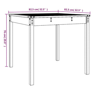 Gartentisch Honigbraun Kiefer Massivholz 82,5x82,5 cm