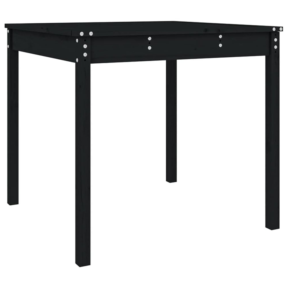 Schwarzer Gartentisch Kiefer Massivholz 82,5cm
