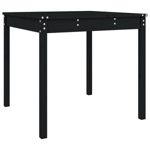 Schwarzer Gartentisch Kiefer Massivholz 82,5cm