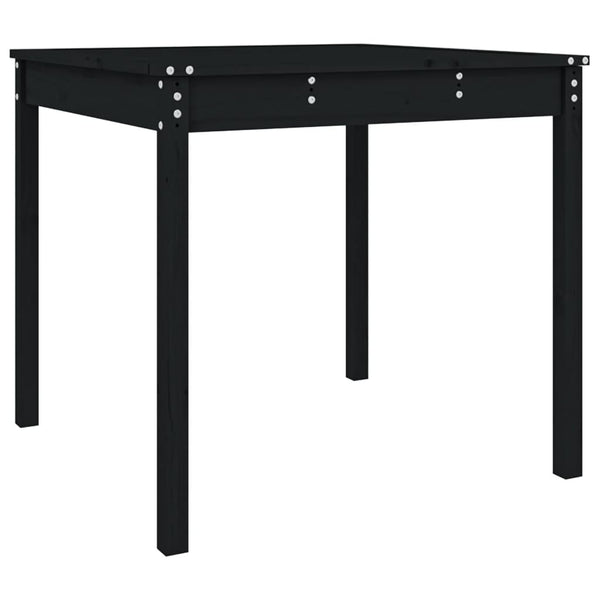 Schwarzer Gartentisch Kiefer Massivholz 82,5cm