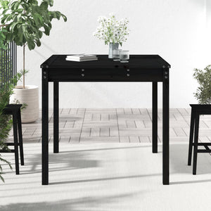 Schwarzer Gartentisch Kiefer Massivholz 82,5cm