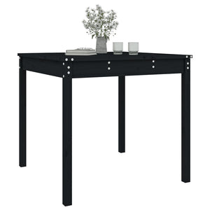 Schwarzer Gartentisch Kiefer Massivholz 82,5cm