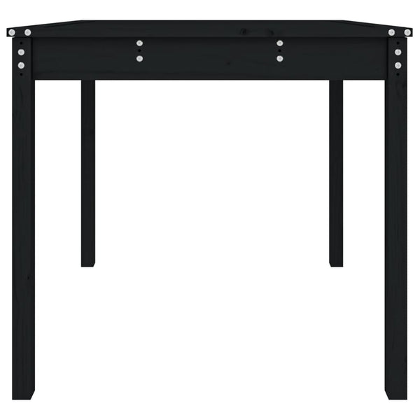 Schwarzer Gartentisch Kiefer Massivholz 82,5cm
