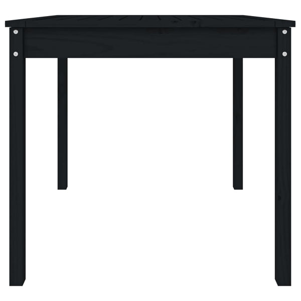 Schwarzer Gartentisch Kiefer Massivholz 82,5cm