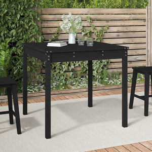 Schwarzer Gartentisch Kiefer Massivholz 82,5cm