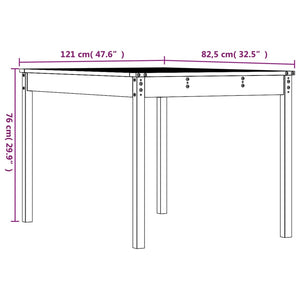 Gartentisch Kiefer Massivholz 121x82,5 cm