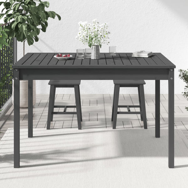 Grauer Gartentisch 121x82,5cm Kiefer Massivholz