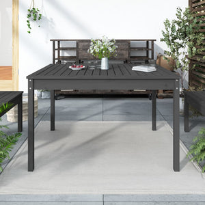 Grauer Gartentisch 121x82,5cm Kiefer Massivholz