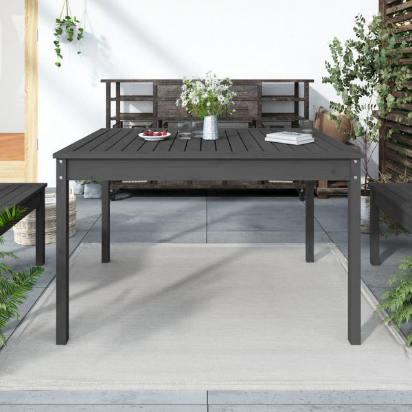 Grauer Gartentisch 121x82,5cm Kiefer Massivholz