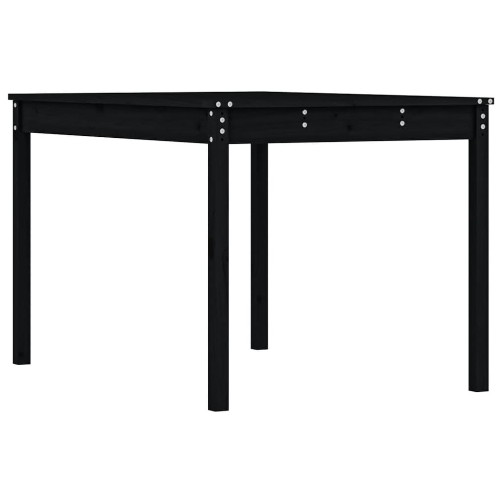 Schwarzer Gartentisch Kiefer Massivholz 121x82,5 cm