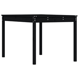 Schwarzer Gartentisch Kiefer Massivholz 121x82,5 cm