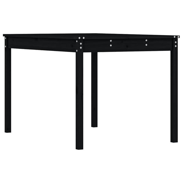 Schwarzer Gartentisch Kiefer Massivholz 121x82,5 cm
